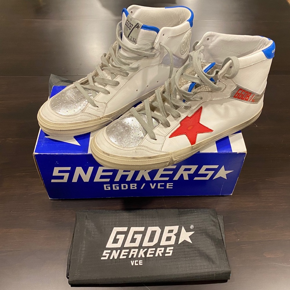 Mens Authentic GoldenGoose Patch Hightop sneakers